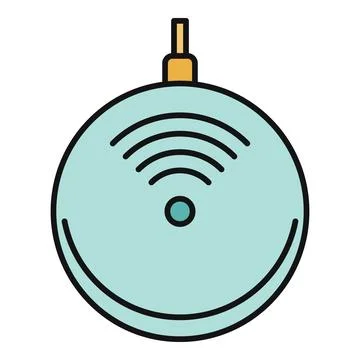 Wireless charging pad sending power signal icon Stock Illustration