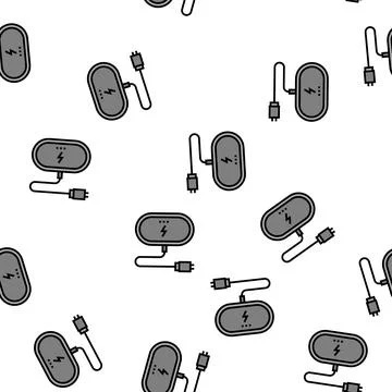 Wireless charging pad vector seamless pattern Stock Illustration