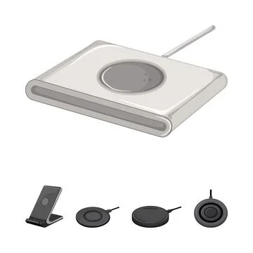 Wireless charging pads for modern electronic devices Stock Illustration