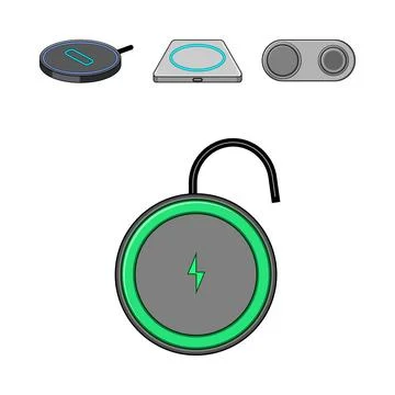 Wireless charging pads for modern technology devices Stock Illustration