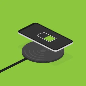 Wireless charging for smartphone. Innovative modern technological accessories Stock Illustration