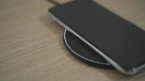 Wireless charging smartphone led Stock Footage 142023079