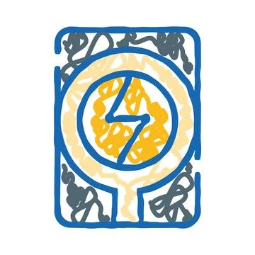 Wireless charging technology icon illustration with power symbol Stock Illustration