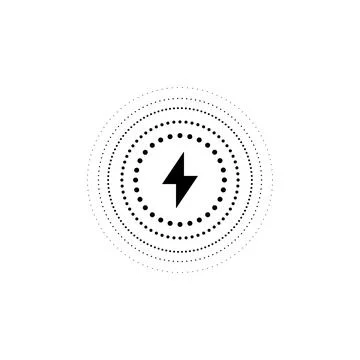 Wireless charging thunderbolt vector icon Stock Illustration