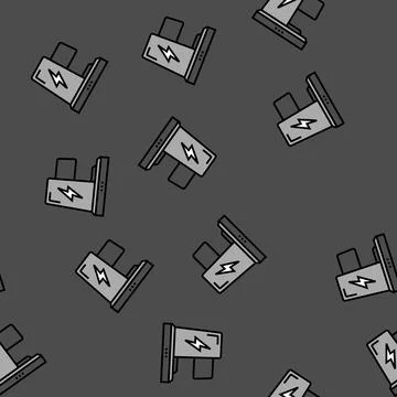 Wireless charging vector seamless pattern Stock Illustration