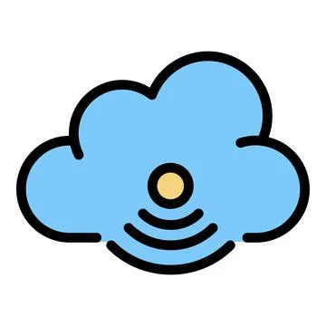 Wireless cloud technologies icon color outline vector Stock Illustration