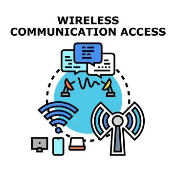 Wireless communication access global technology concept Stock Illustration