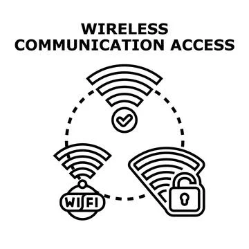 Wireless communication access network and global internet connection Ilustración de archivo