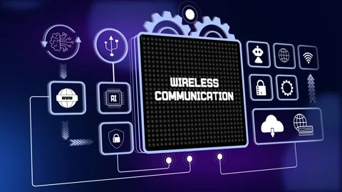Wireless Communication HUD Animation Digital Network Connectivity 스톡 동영상 330543967