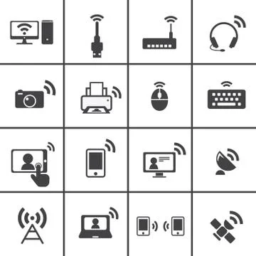 Wireless &amp; communication icon Stock Illustration