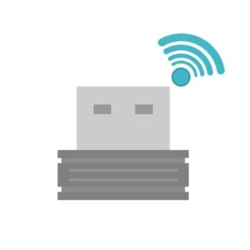 Wireless communication module for mouse or keyboard. Mini format. Flat vector Illustrazione stock