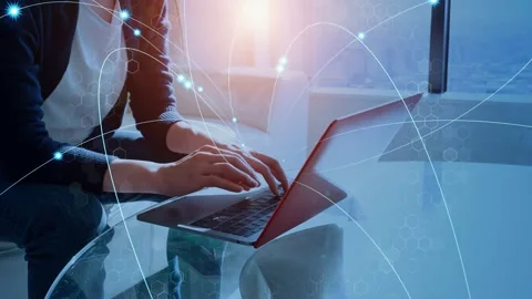 Wireless communication network concept. Smart office. Stock Footage 155612065