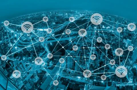 Wireless communication network Stock Photos