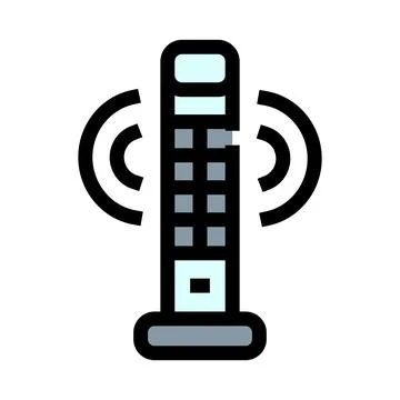 Wireless communication signal broadcasting from a tower antenna Stock Illustration