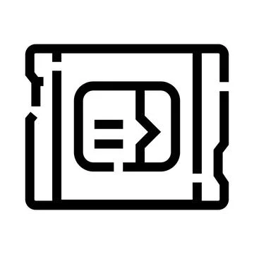 Wireless communication sim card microchip line icon Stock Illustration