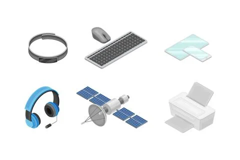 Wireless Communication Technology with Gadget and Networking System Isometric Stock Illustration