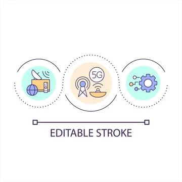 Wireless communication technology loop concept icon Stock Illustration