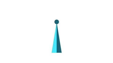 Wireless communication tower broadcasting signal waves animation Stock Footage 340151797