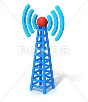 Wireless communication tower Stock Illustration