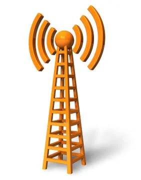 Wireless communication tower Stock Illustration