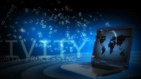 Wireless computer communications - Laptop and wireless data streams Stock-Footage 32964742