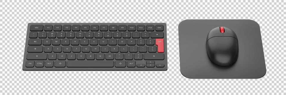 Wireless computer keyboard and mouse Stock Illustration