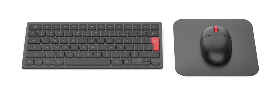 Wireless computer keyboard and mouse Illustrazione stock