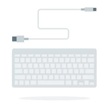 Wireless computer keyboard and usb cable Stock Illustration