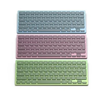 Wireless computer keyboards with different colors Stock Illustration