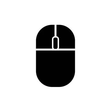 Wireless computer mouse in black vector flat isolated. Illustrazione stock