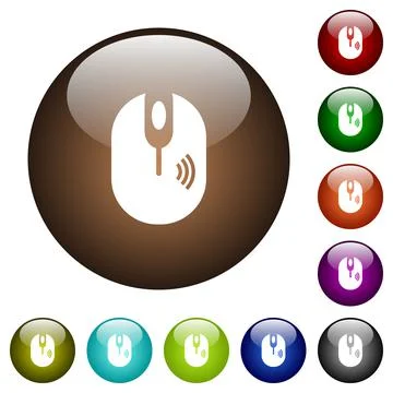 Wireless computer mouse color glass buttons Illustrazione stock