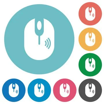 Wireless computer mouse flat round icons イラスト素材