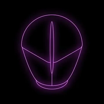 Wireless computer mouse glowing with purple neon light on black background Stock Illustration