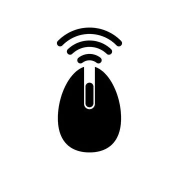 Wireless computer mouse icon flat style Stock Illustration