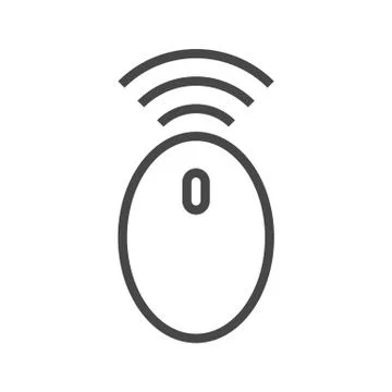 Wireless Computer Mouse Line Icon Stock Illustration