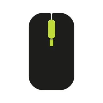 Wireless computer mouse pc accessory black flat Stock Illustration