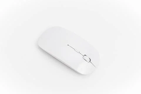 Wireless computer mouse placed on white background for everyday use Stock Photos