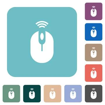 Wireless computer mouse rounded square flat icons イラスト素材