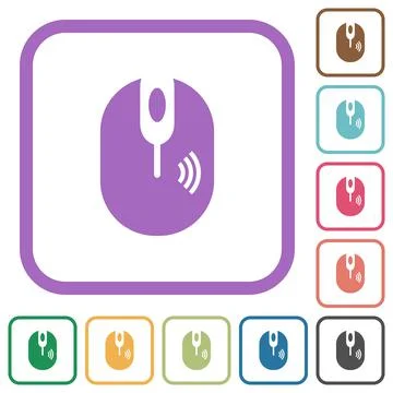 Wireless computer mouse simple icons Illustrazione stock