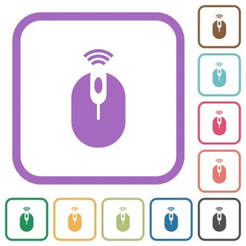 Wireless computer mouse simple icons Illustrazione stock
