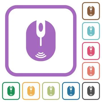 Wireless computer mouse simple icons 스톡 일러스트