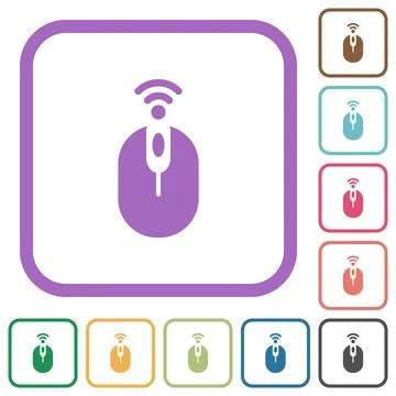 Wireless computer mouse simple icons Stock Illustration