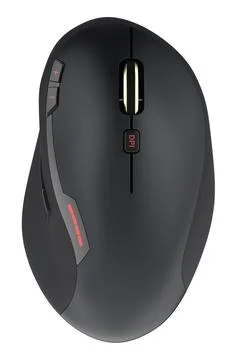Wireless Computer Mouse, top view. 3D rendering Illustrazione stock