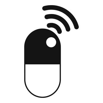 Wireless computer mouse transmitting data signal icon 스톡 일러스트