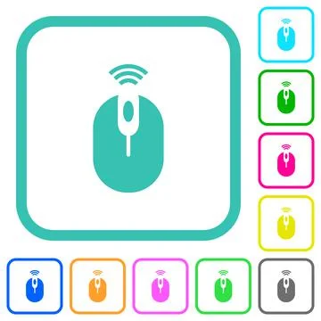 Wireless computer mouse vivid colored flat icons 스톡 일러스트