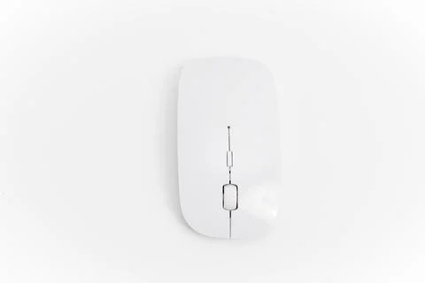 Wireless computer mouse on a white background ready for use Stock Photos