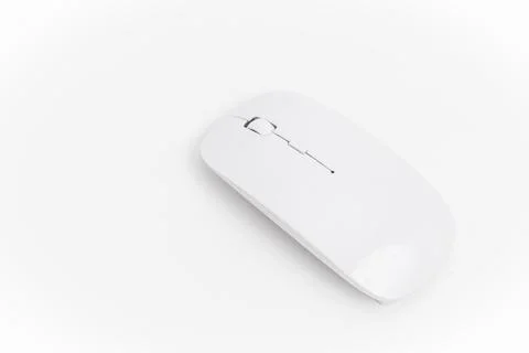 Wireless computer mouse on a white background for office use Stock Photos