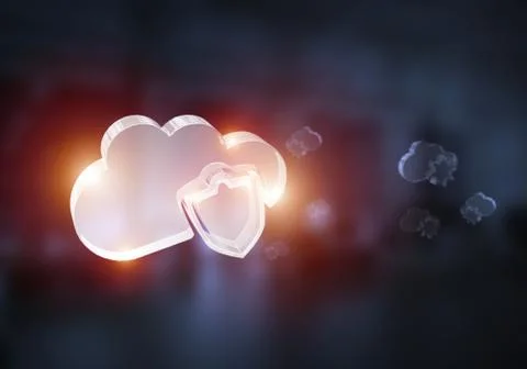 Wireless connection and cloud computing presented by blank cloud icon. Mixed Stock Photos