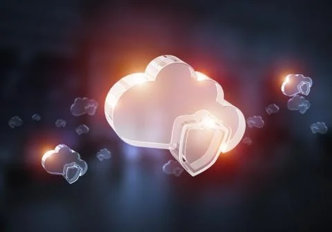 Wireless connection and cloud computing presented by blank cloud icon. Mixed Foto stock