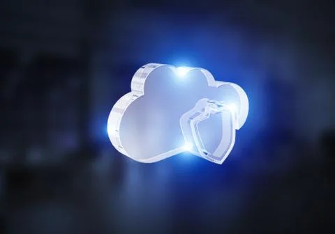 Wireless connection and cloud computing presented by blank cloud icon. Mixed Foto stock